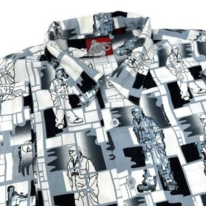 SOUTHPOLE‎ Vintage 90s Y2K AOP All Over Print Oversized Hip Hop Shirt Size Large